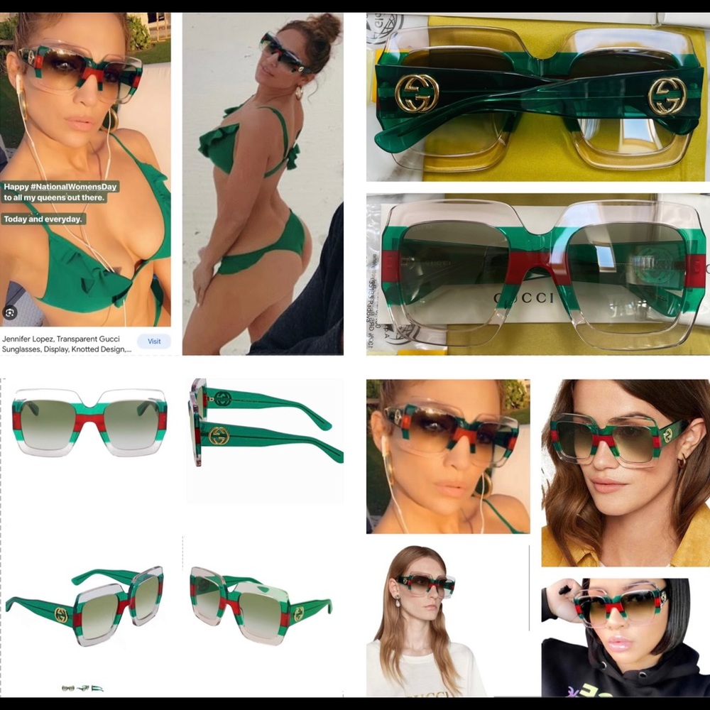 GUCCI MULTI GREEN SUNGLASSES FROM THE URBAN COLLECTION AS SEEN ON J LO & CELEBS - Picture 4 of 16